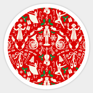 Nutcracker ballet Christmas pattern Sticker